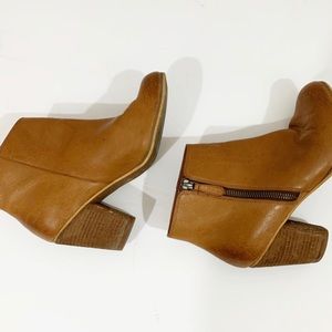 BP Tan Soft Leather Zip Up Ankle Booties